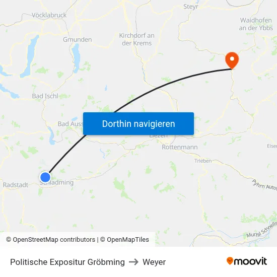 Politische Expositur Gröbming to Weyer map