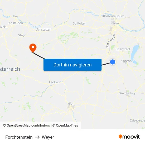 Forchtenstein to Weyer map