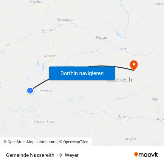 Gemeinde Nassereith to Weyer map