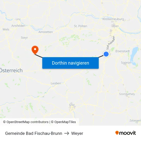 Gemeinde Bad Fischau-Brunn to Weyer map