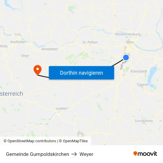 Gemeinde Gumpoldskirchen to Weyer map