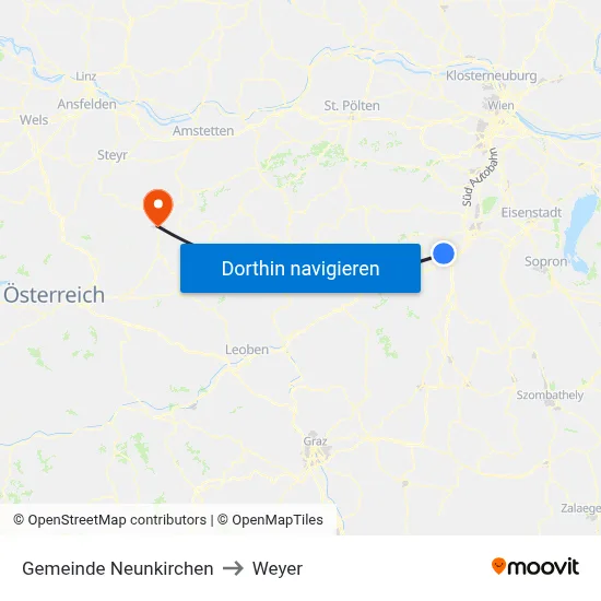 Gemeinde Neunkirchen to Weyer map