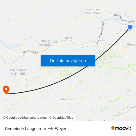 Gemeinde Langenrohr to Weyer map