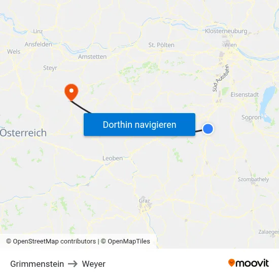 Grimmenstein to Weyer map