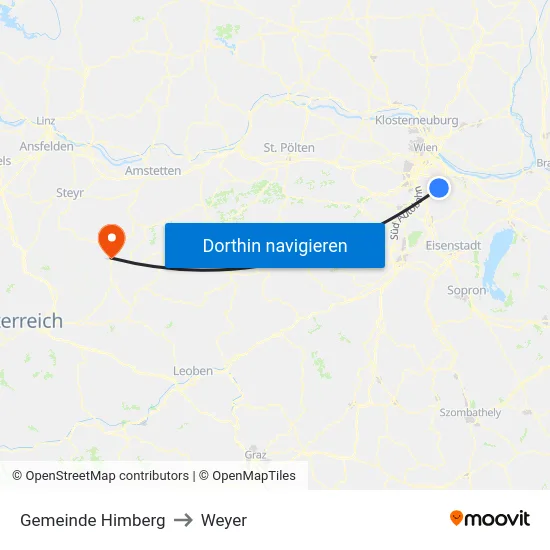 Gemeinde Himberg to Weyer map