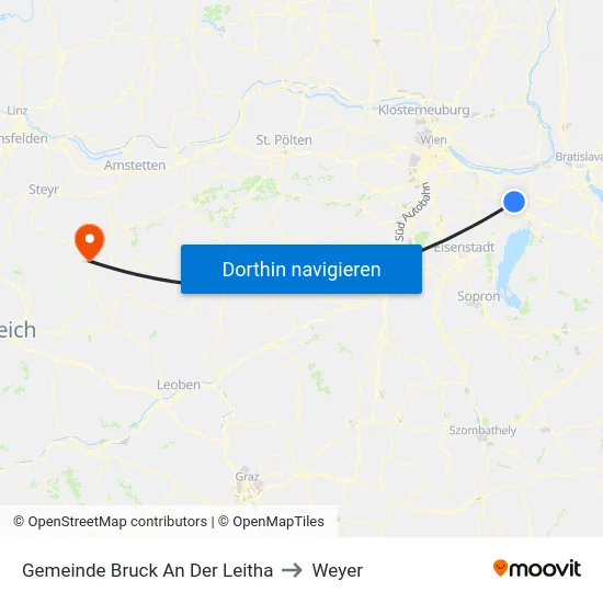 Gemeinde Bruck An Der Leitha to Weyer map