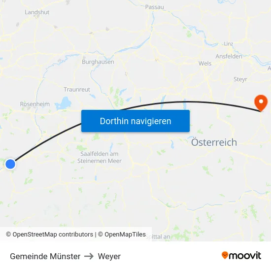 Gemeinde Münster to Weyer map