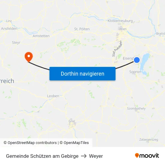 Gemeinde Schützen am Gebirge to Weyer map