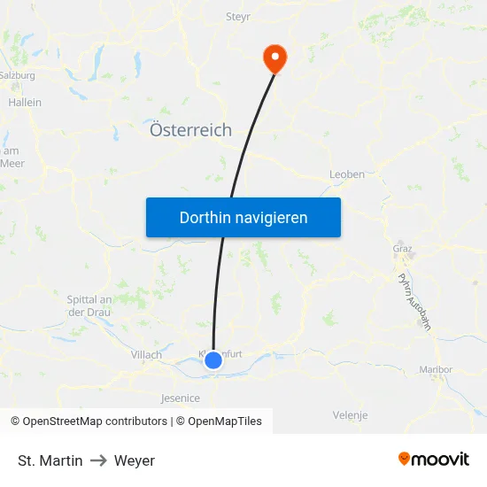 St. Martin to Weyer map