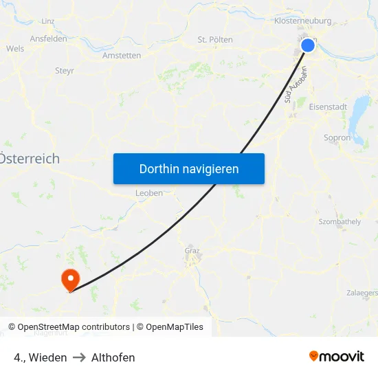 4., Wieden to Althofen map