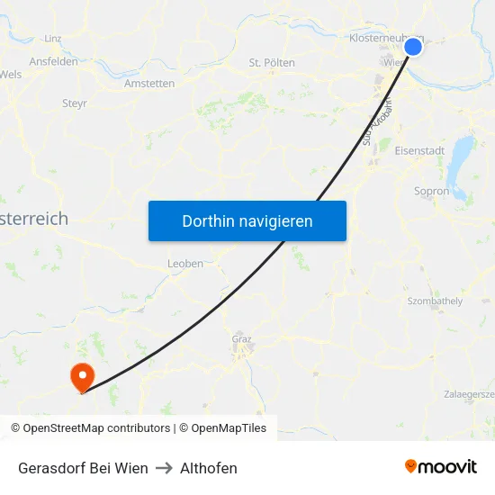 Gerasdorf Bei Wien to Althofen map