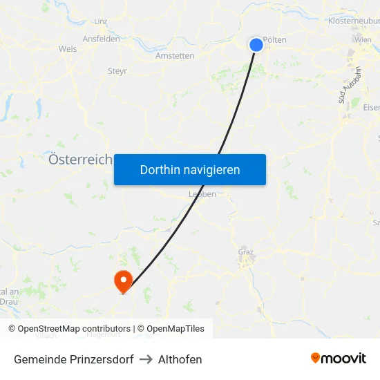 Gemeinde Prinzersdorf to Althofen map
