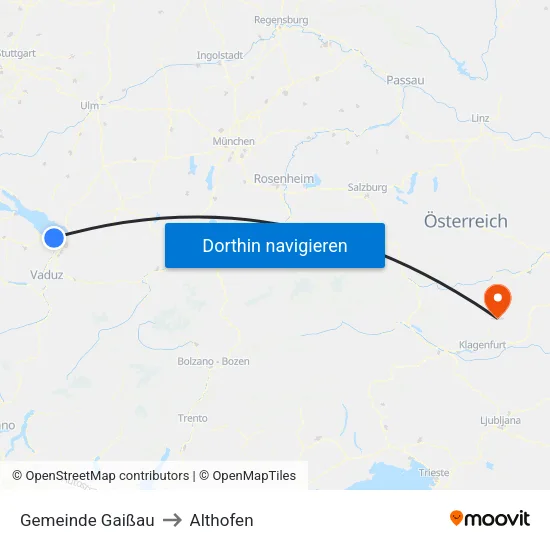 Gemeinde Gaißau to Althofen map