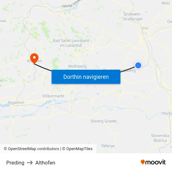 Preding to Althofen map