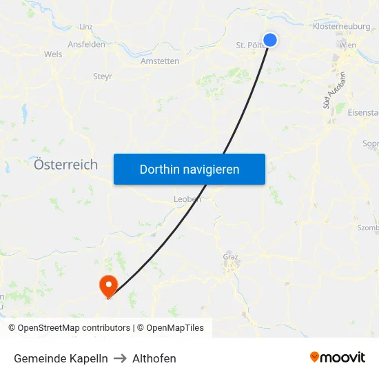Gemeinde Kapelln to Althofen map