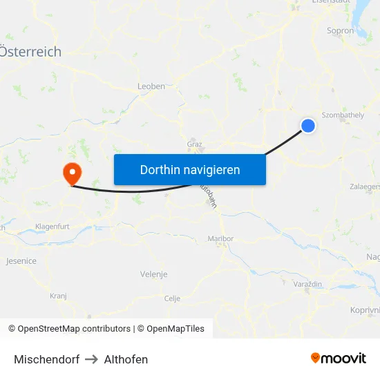 Mischendorf to Althofen map