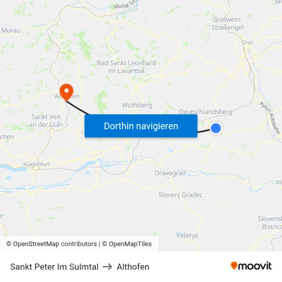 Sankt Peter Im Sulmtal to Althofen map
