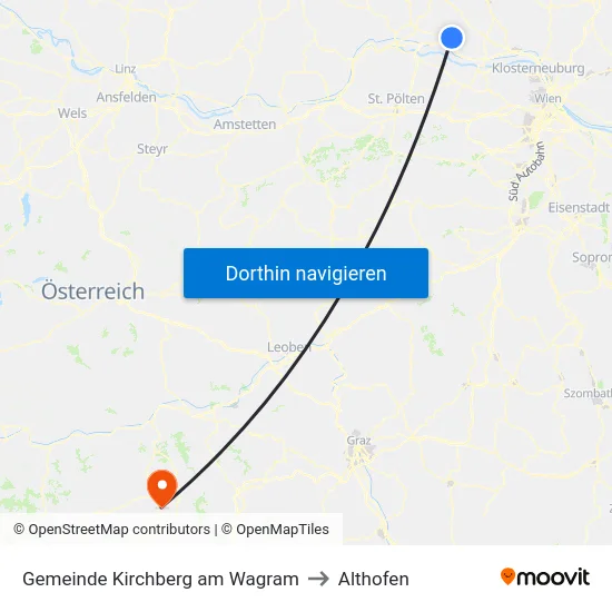 Gemeinde Kirchberg am Wagram to Althofen map