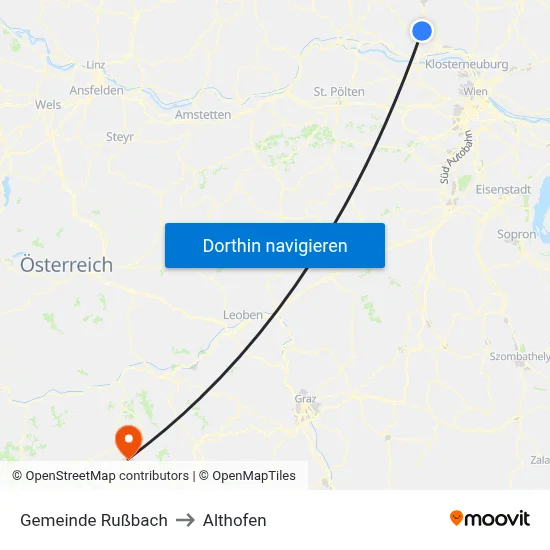 Gemeinde Rußbach to Althofen map