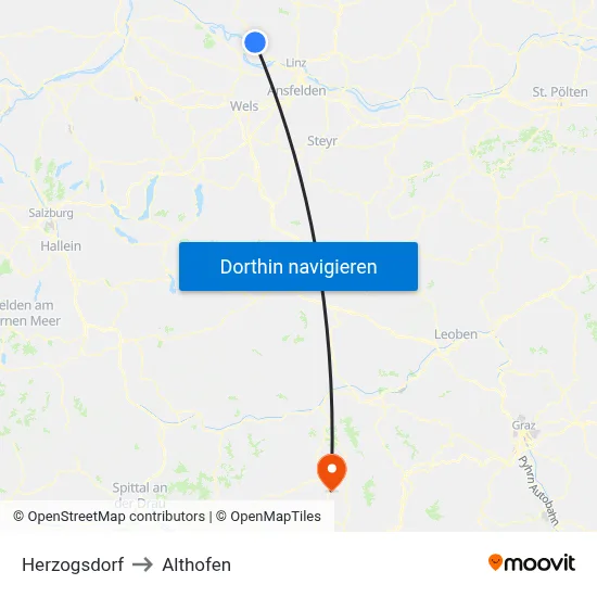 Herzogsdorf to Althofen map