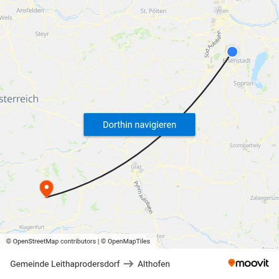 Gemeinde Leithaprodersdorf to Althofen map