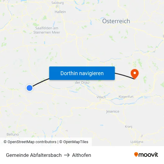 Gemeinde Abfaltersbach to Althofen map