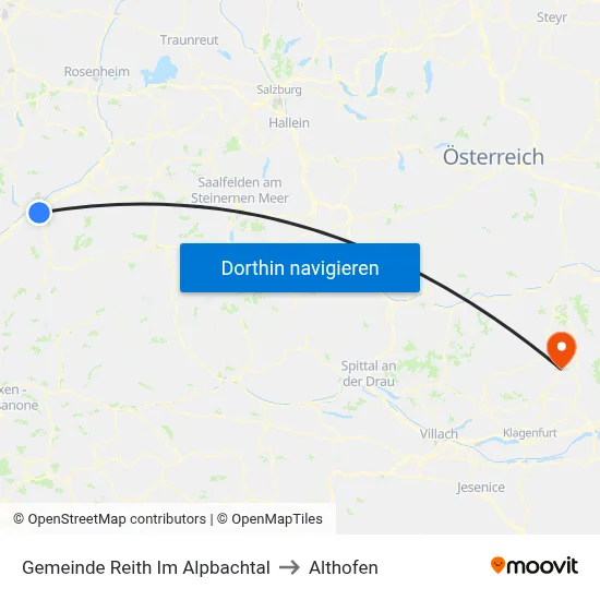 Gemeinde Reith Im Alpbachtal to Althofen map