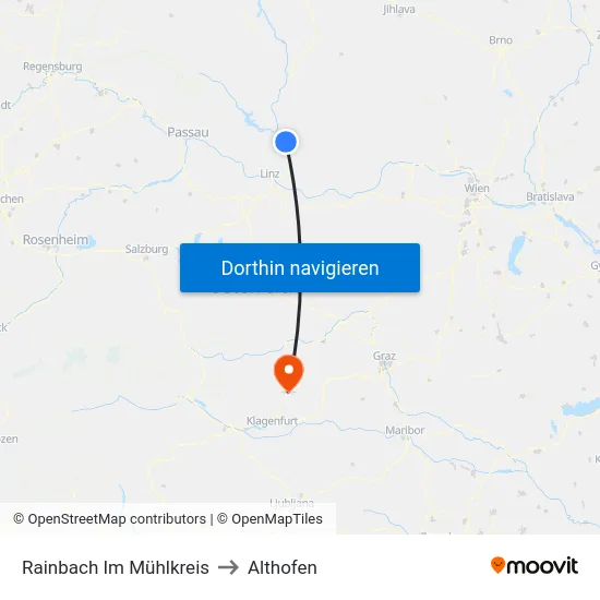 Rainbach Im Mühlkreis to Althofen map
