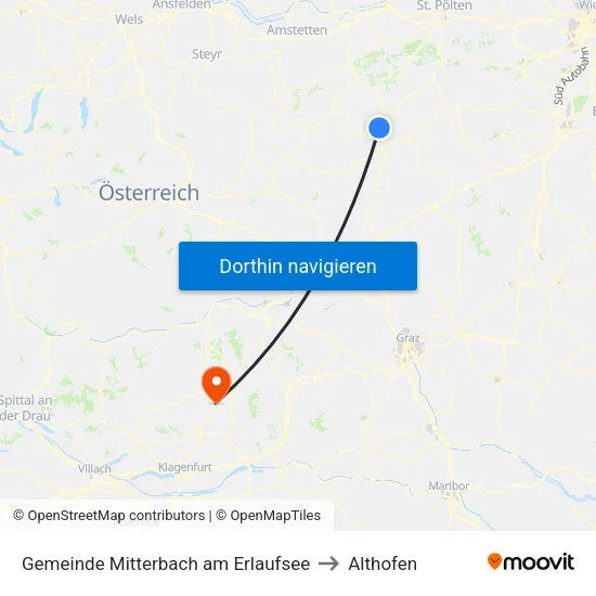 Gemeinde Mitterbach am Erlaufsee to Althofen map