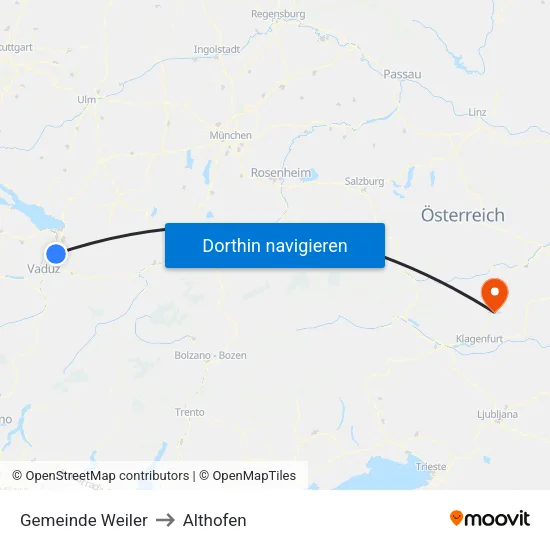 Gemeinde Weiler to Althofen map