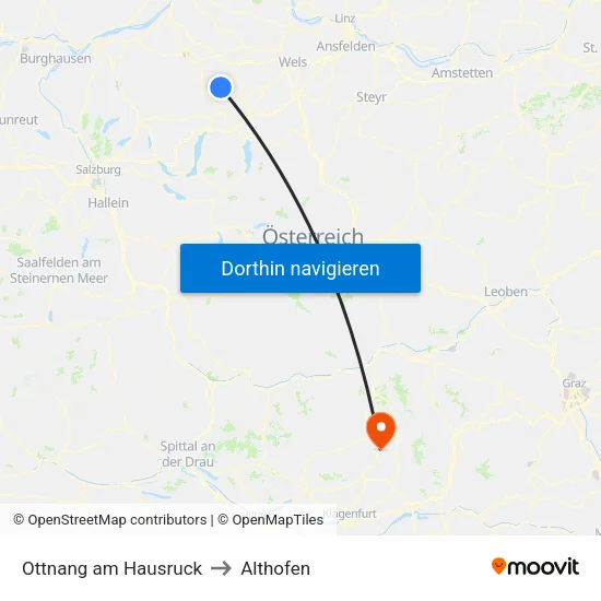 Ottnang am Hausruck to Althofen map