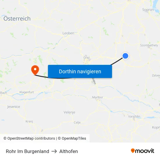 Rohr Im Burgenland to Althofen map
