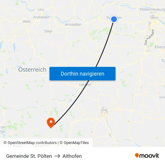 Gemeinde St. Pölten to Althofen map