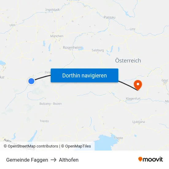 Gemeinde Faggen to Althofen map