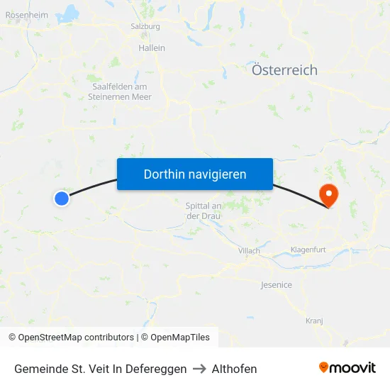 Gemeinde St. Veit In Defereggen to Althofen map