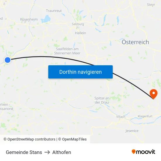 Gemeinde Stans to Althofen map