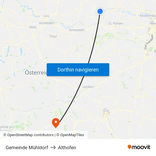 Gemeinde Mühldorf to Althofen map