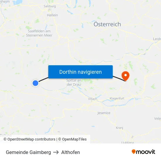 Gemeinde Gaimberg to Althofen map