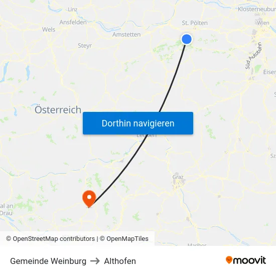Gemeinde Weinburg to Althofen map