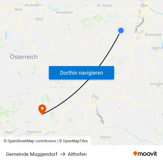 Gemeinde Muggendorf to Althofen map