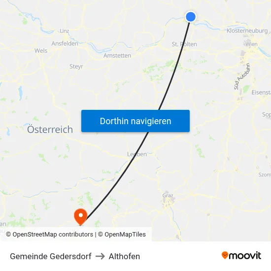 Gemeinde Gedersdorf to Althofen map