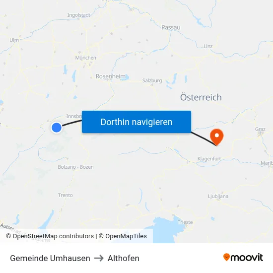 Gemeinde Umhausen to Althofen map
