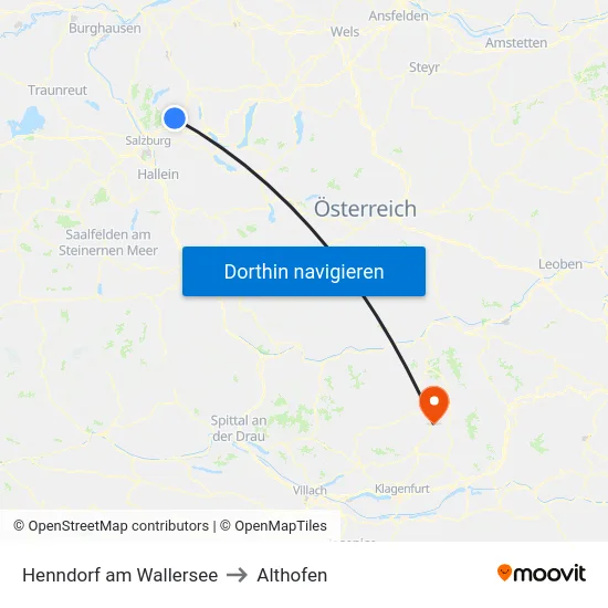 Henndorf am Wallersee to Althofen map