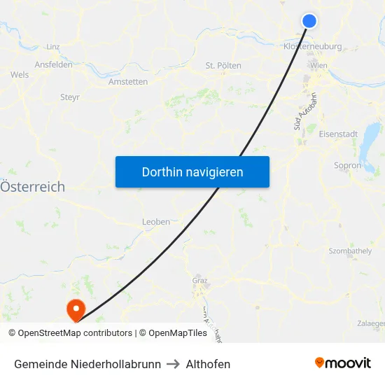 Gemeinde Niederhollabrunn to Althofen map