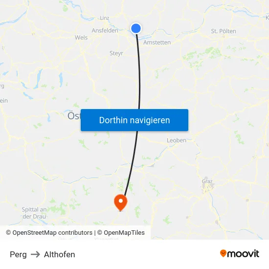 Perg to Althofen map