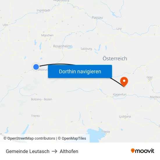 Gemeinde Leutasch to Althofen map