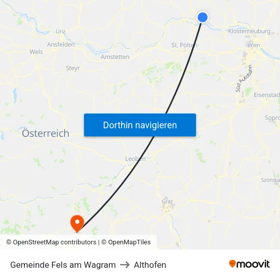 Gemeinde Fels am Wagram to Althofen map