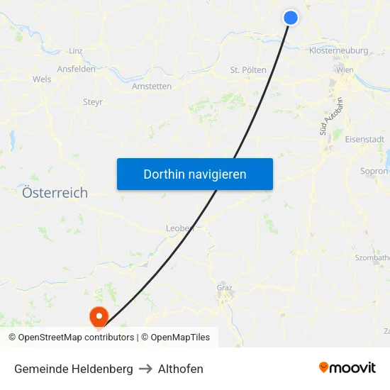 Gemeinde Heldenberg to Althofen map