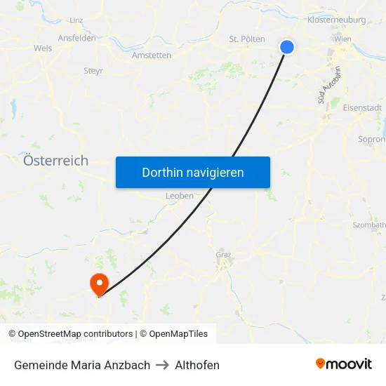Gemeinde Maria Anzbach to Althofen map