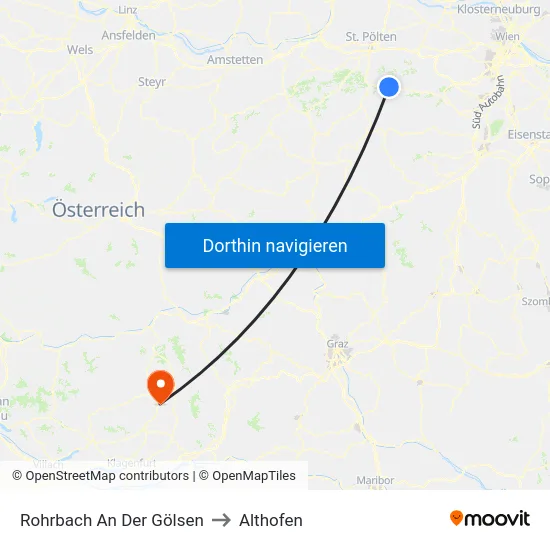 Rohrbach An Der Gölsen to Althofen map